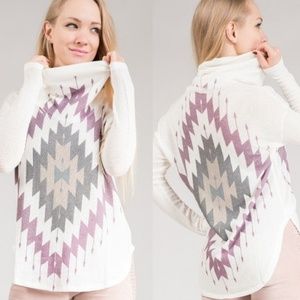 Aztec Print Knit Top